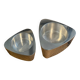 Pair of aluminum candlesticks