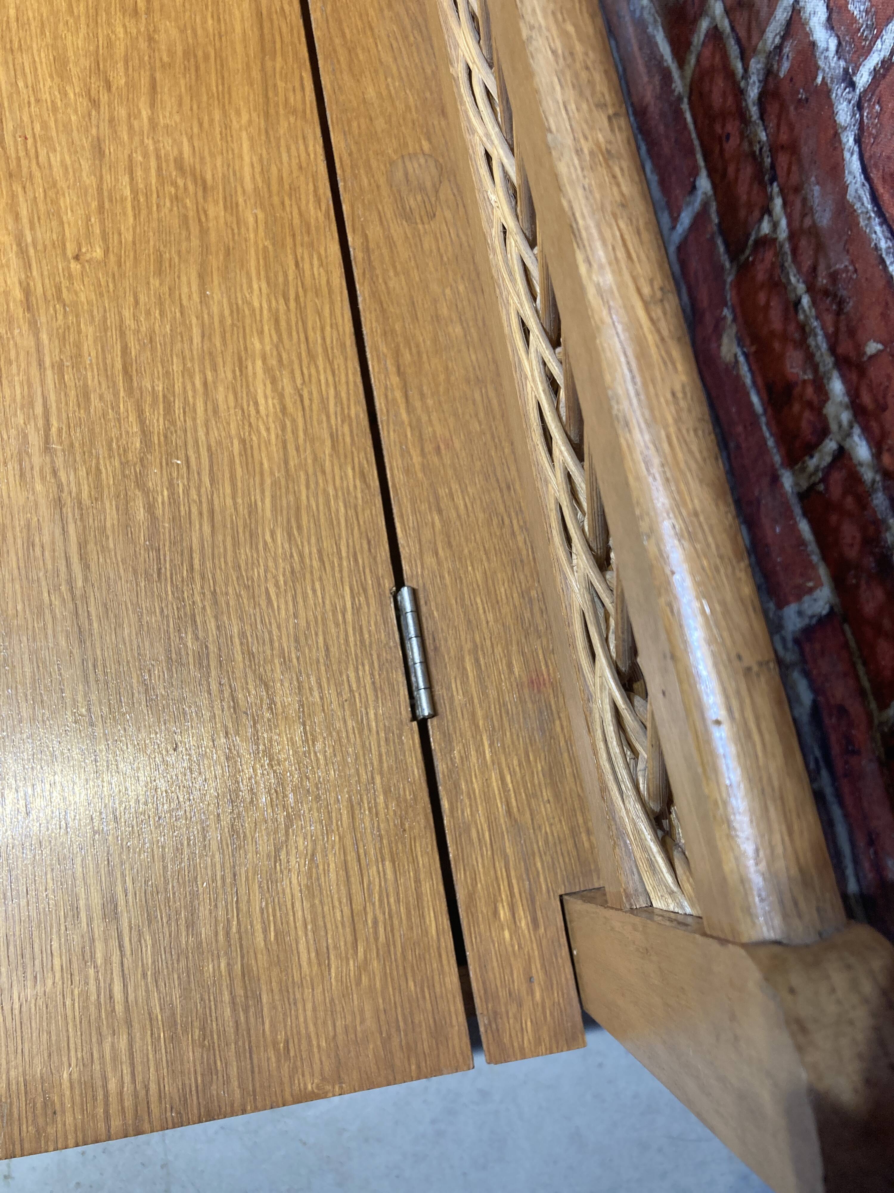 Wood and rattan chest bench