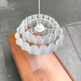 Mid-century white metal Swiss suspension by H. Zender for Temde.