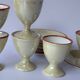 Iridescent Limoges porcelain egg cup set