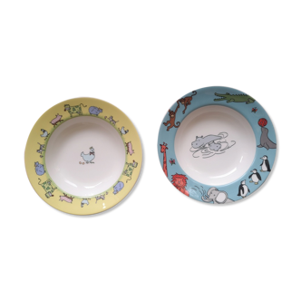 Duo of children's plates, animal motifs - Villeroy and Bosch