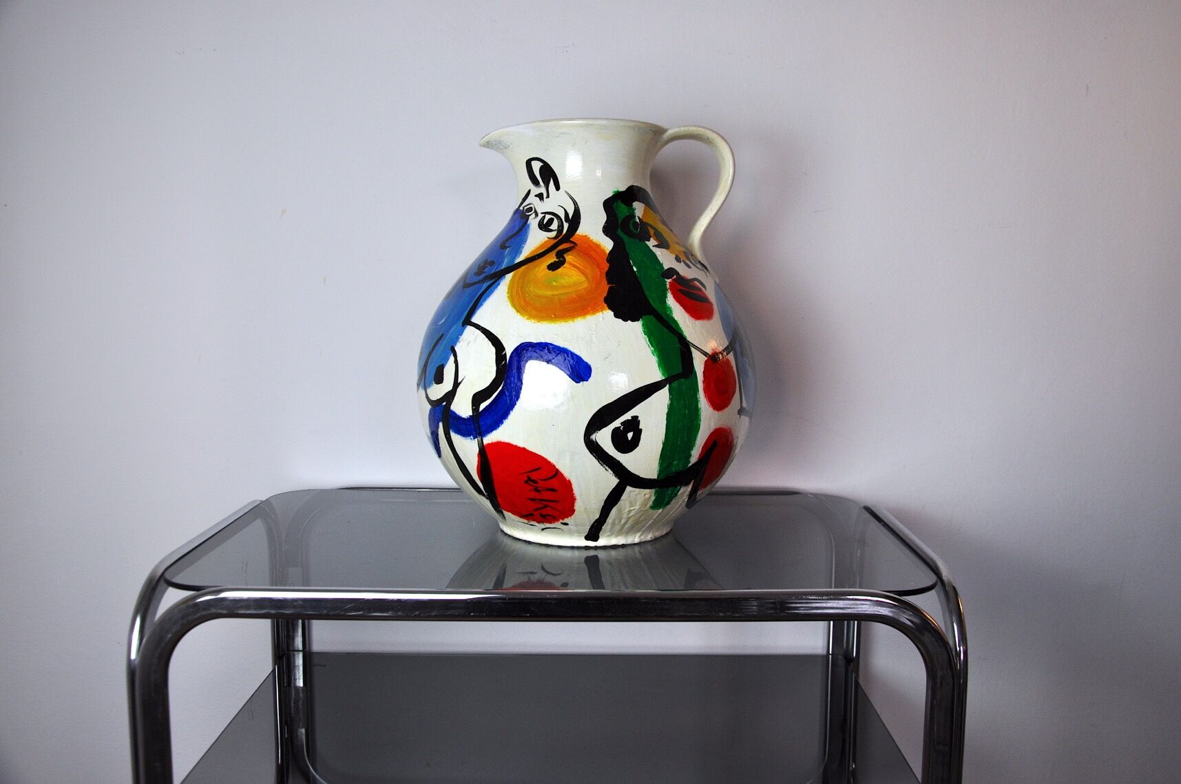 Vase painted by Peter Robert Keil, signed, Germany, 1984