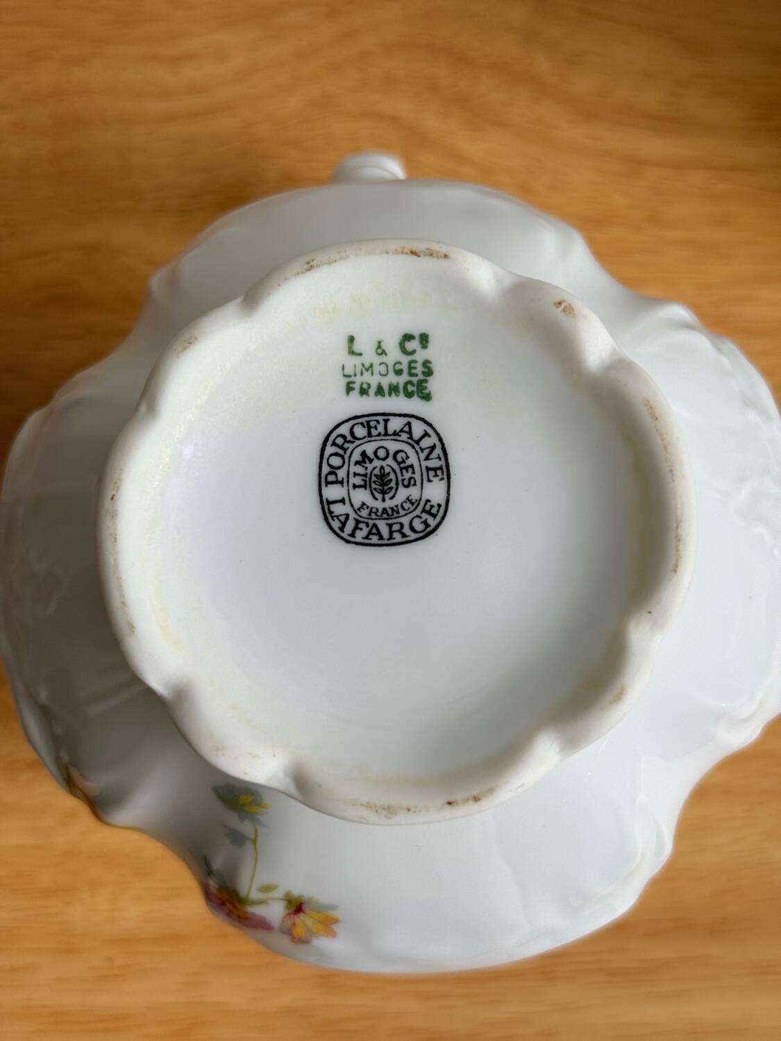 Sugar bowl & cream jug – Limoges porcelain Lafarge & Cie, 1900–1930