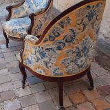 Paire de fauteuil gondole fin XIX ème en acajou