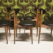 6 Vintage Unicorn Baumann Chairs 1960