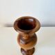 Vintage hand-turned solid olive wood vase - 1970s-80s