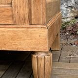 Parisian art deco wardrobe in solid raw oak, removable