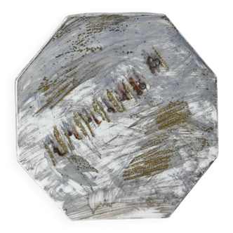 Vase en porcelaine peint, atelier de La Borne, France, vers 1990