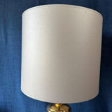 Italian design lamp in silver and gold ceramic. 1970s.