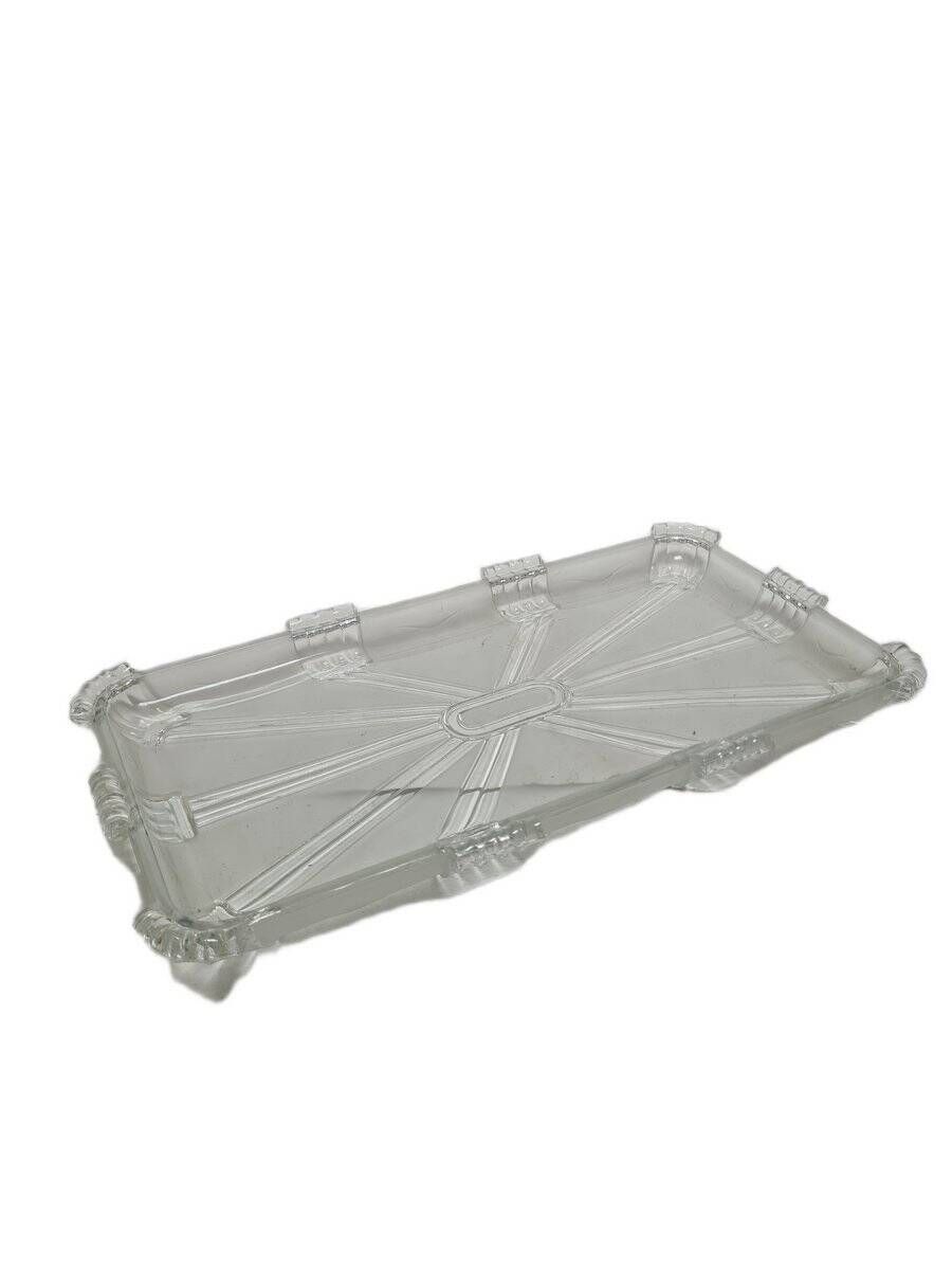 Polish Art Deco tray by Zawiercie Glassworks, 1930s