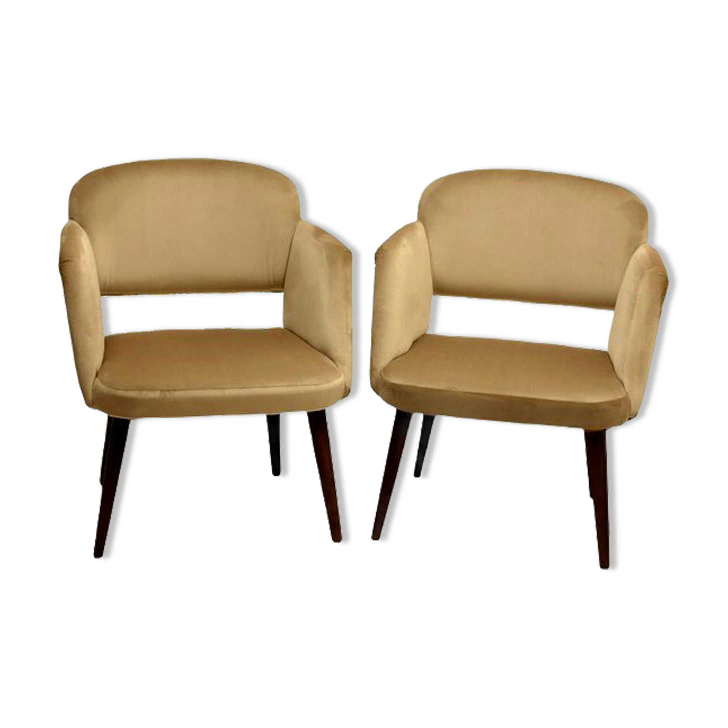 Set of two velvet armchairs