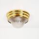 Single vintage brass ceiling light with glass globe