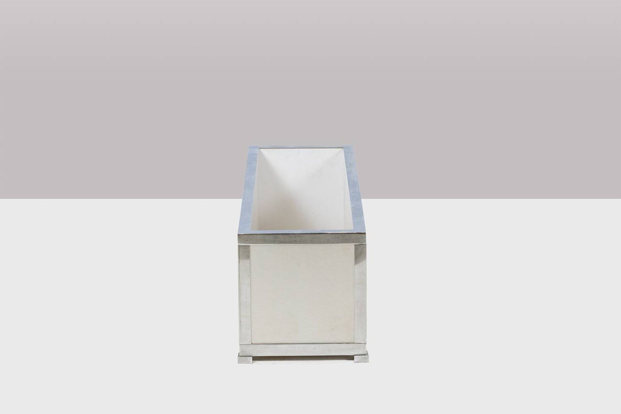 Brushed aluminum and metal planter. 1970s.