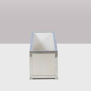 Brushed aluminum and metal planter. 1970s.