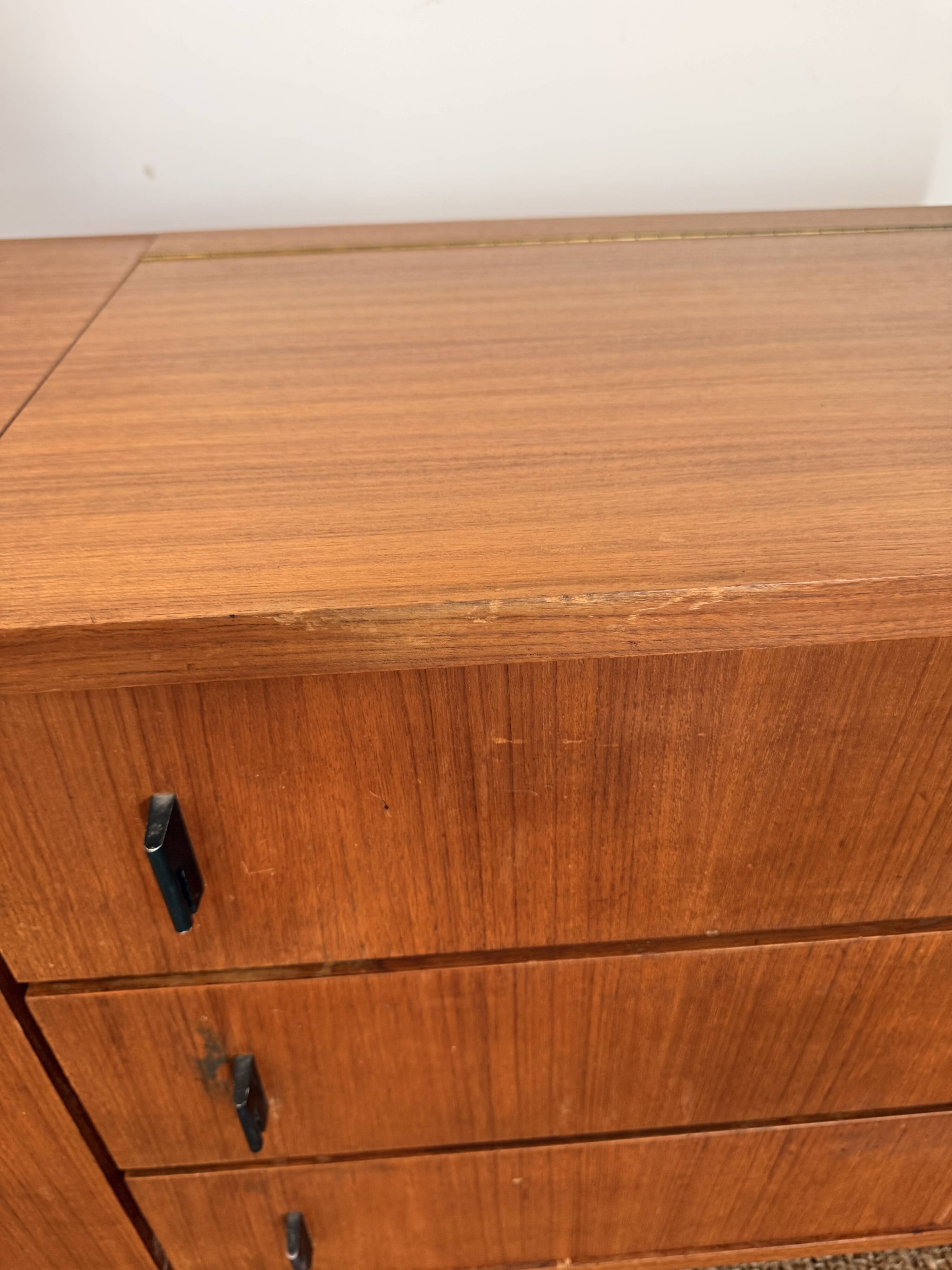 Coiffeuse de style scandinave en bois plaqué , années 70
