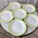 set of 6 pastel gradient light green dessert plates 40s-50s