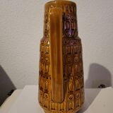 Ochre vase with handle, Scheurich Keramik, West Germany, 1960,70