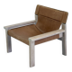 Fauteuil vintage élégant avec assise en cuir de selle