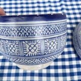 Antique covered butter pot "jobbana" from Morocco, Fes, signed Serghini.