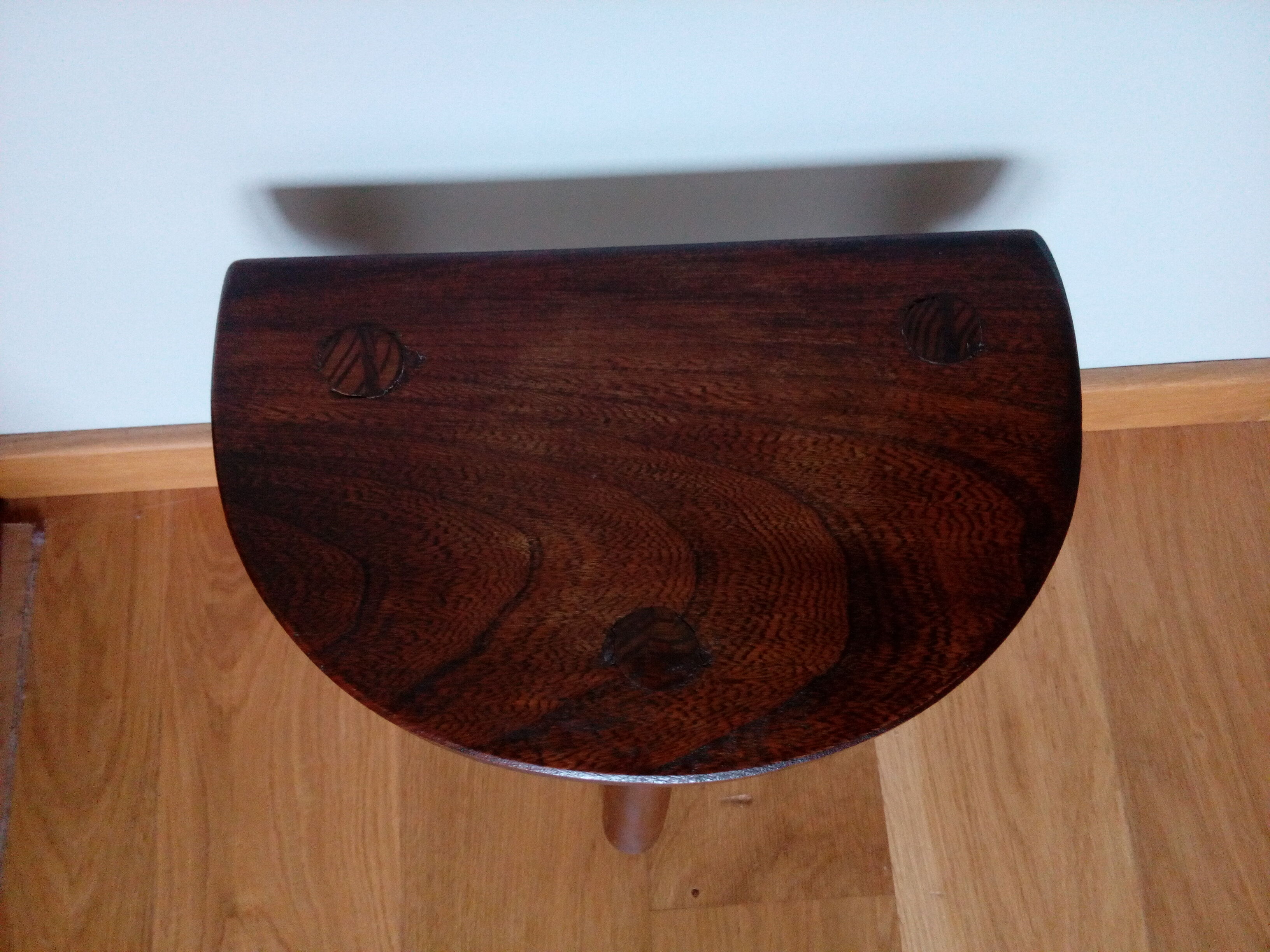 Tripod cowhide farm stool