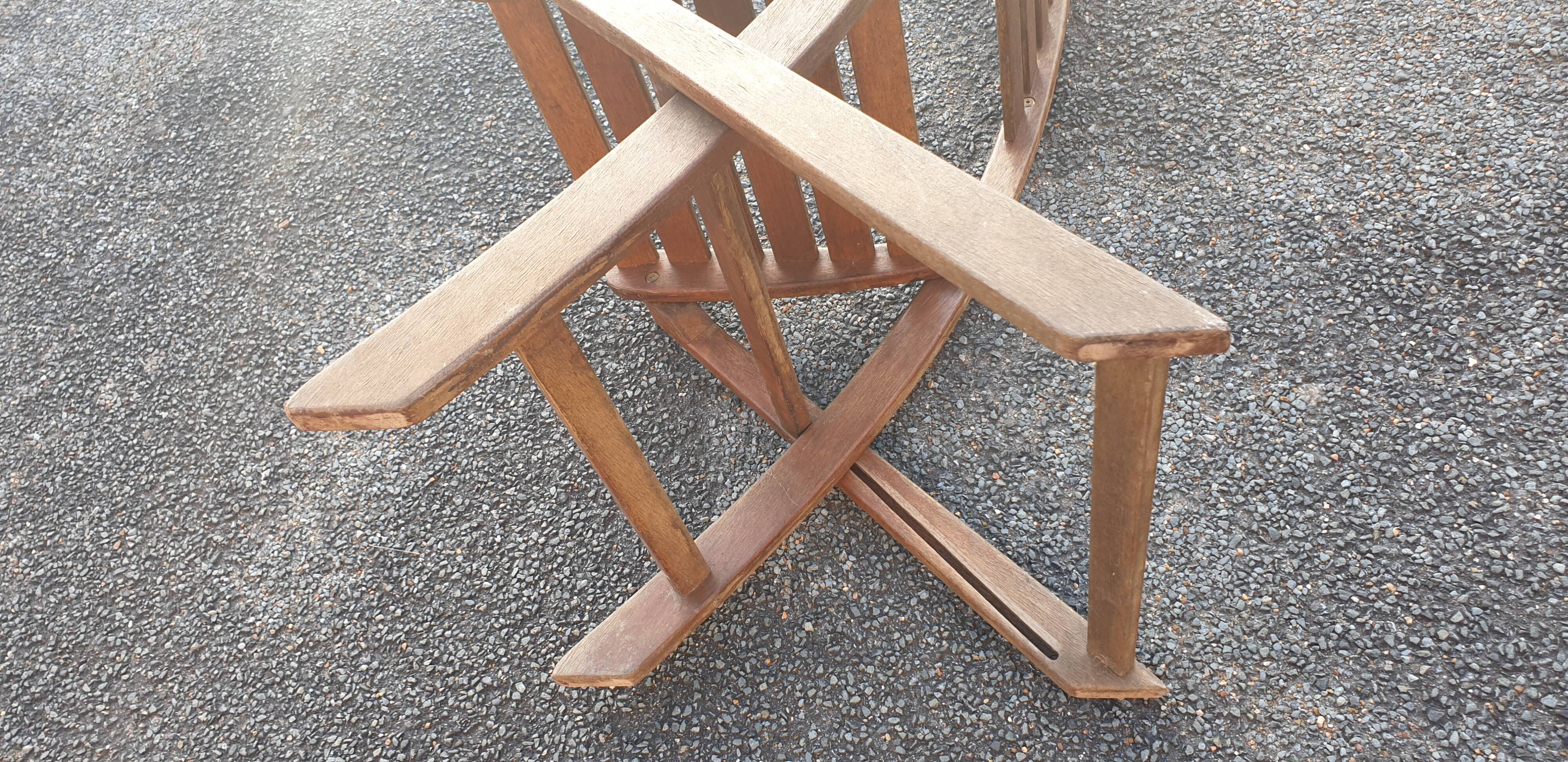 4 teak garden chairs
