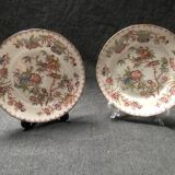 Sarreguemines Dessert Plates: Hand-Painted Chinoiserie Decor, 19th Century
