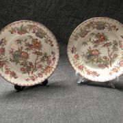 Sarreguemines Dessert Plates: Hand-Painted Chinoiserie Decor, 19th Century