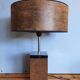 Vintage table lamp in nubuck and leather – 70s/80s design