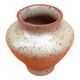 Glazed ceramic spinning top vase with speckled decor