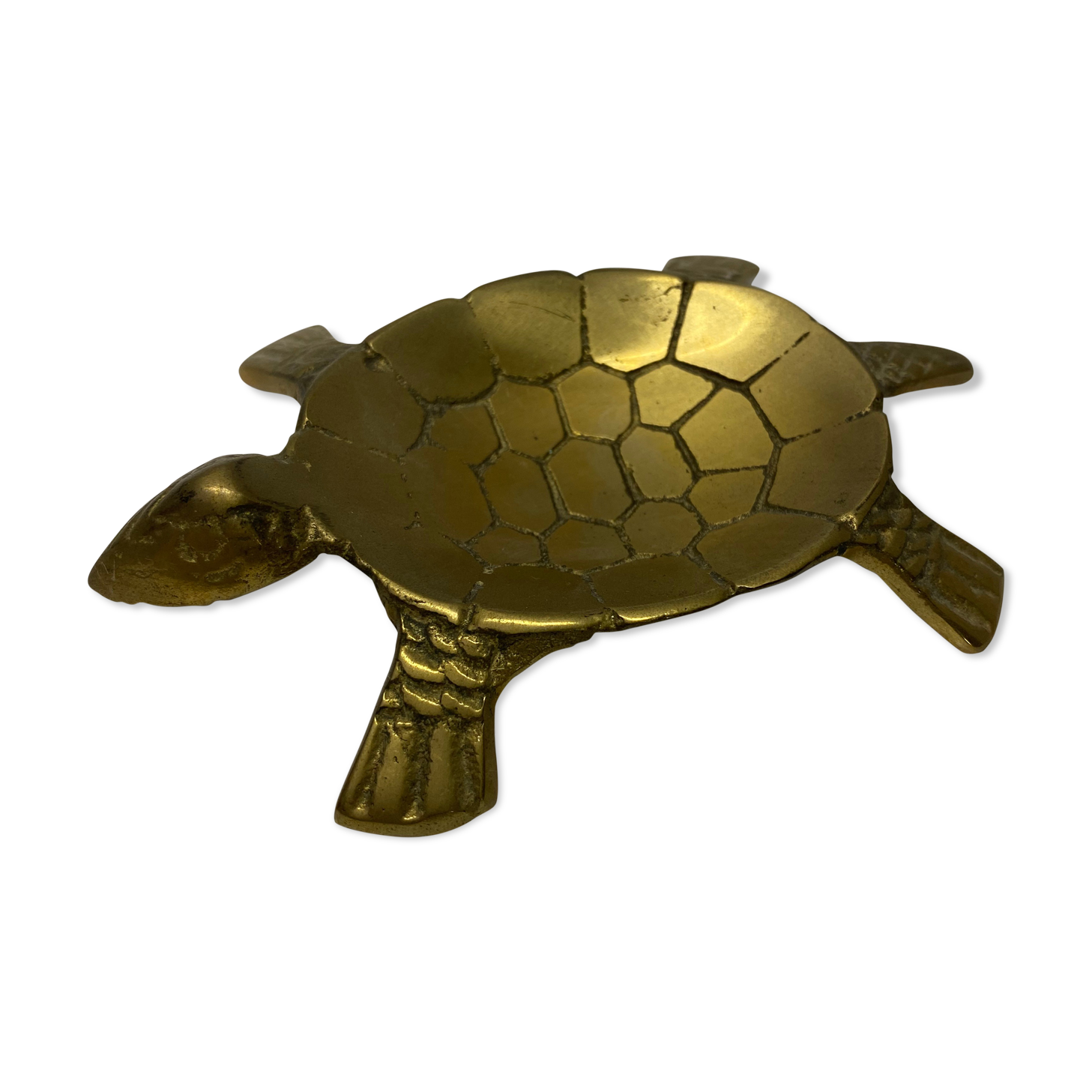 Brass vintage turtle trinket bowl