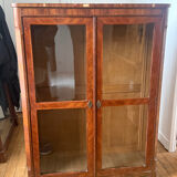 Solid wood display cabinet - walnut veneer