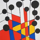 Alexander Calder: Mosaic and Black Balloons - Original Lithograph