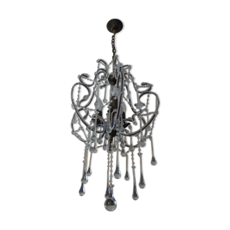 Brass and glass chandelier