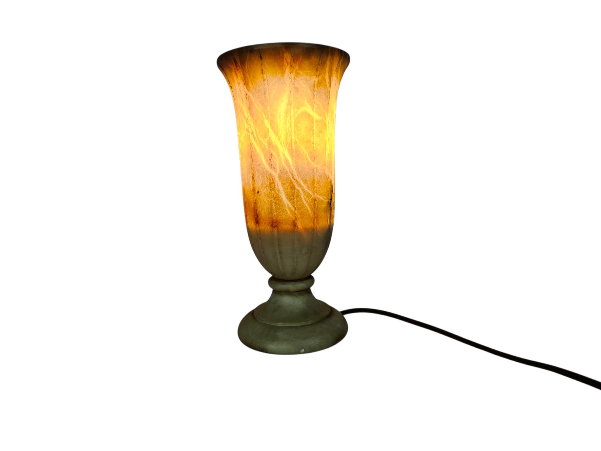 A. Pegasan S.L. - albâtre - Espagne - lampe de table en forme de calice - années 80