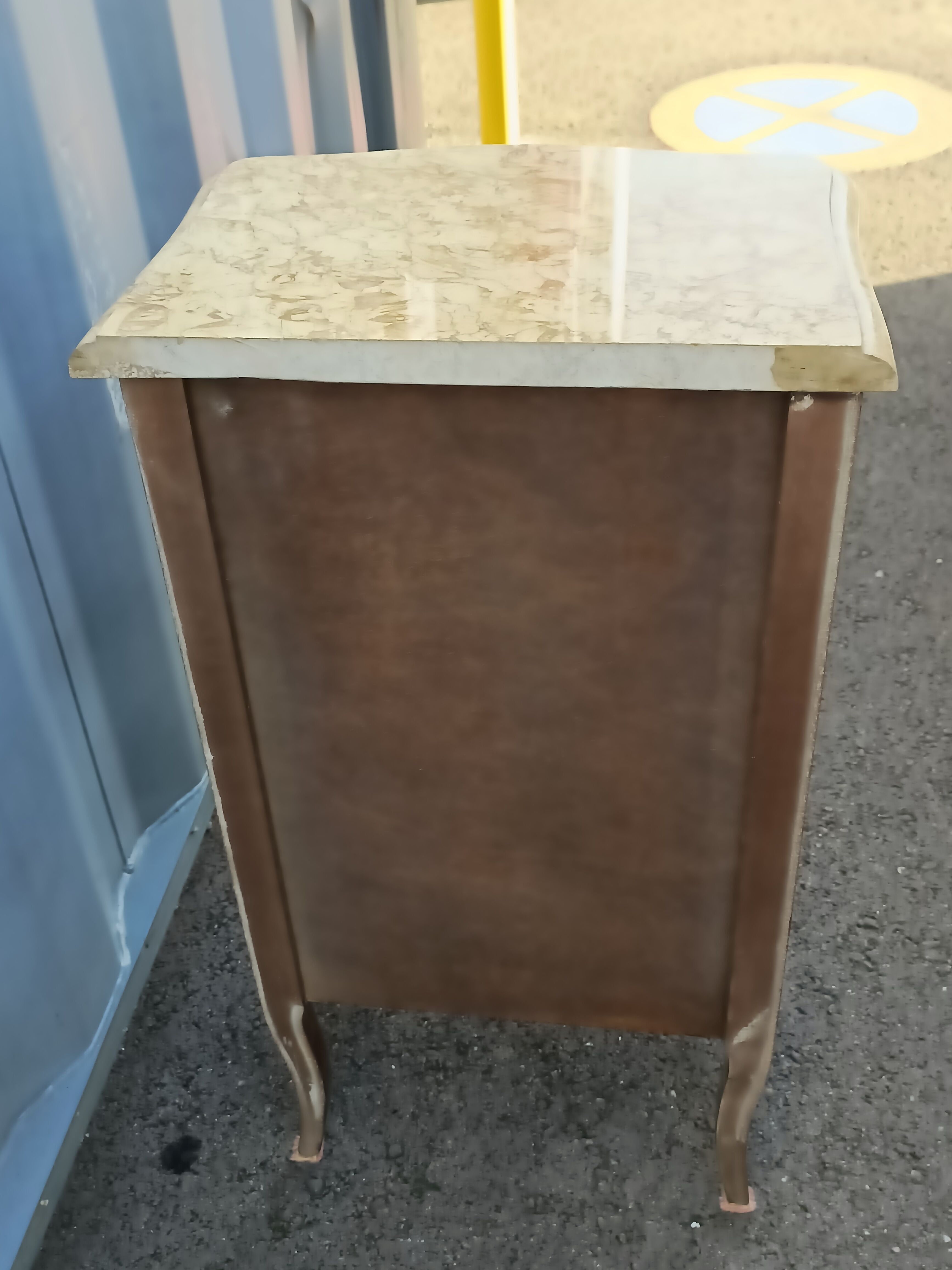 Dresser chiffon marquetry style louis xv marble top