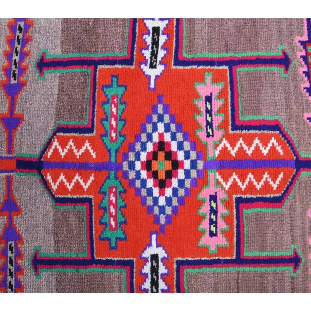 Vintage Turkish Hand-Knotted Wool Cotton Brown Runner 81x347