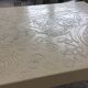 Vintage coffee table 70 in molded resin and chrome metal