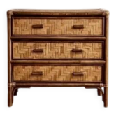 Rattan and bamboo chest of drawers 1960