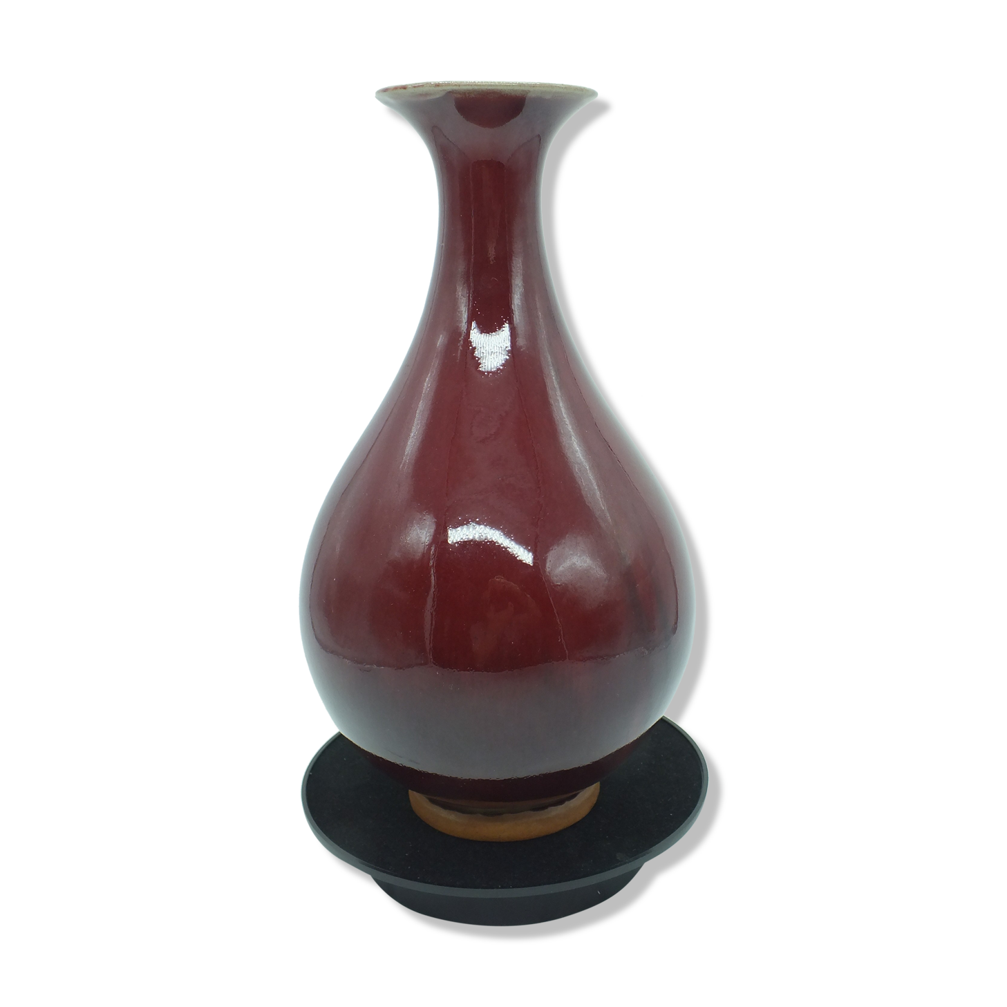 Vase China ceramic ox blood H. 32cm