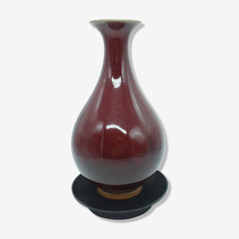 Vase Chine céramique sang de boeuf H. 32cm