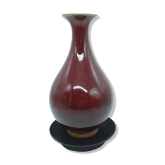 Vase China ceramic ox blood H. 32cm