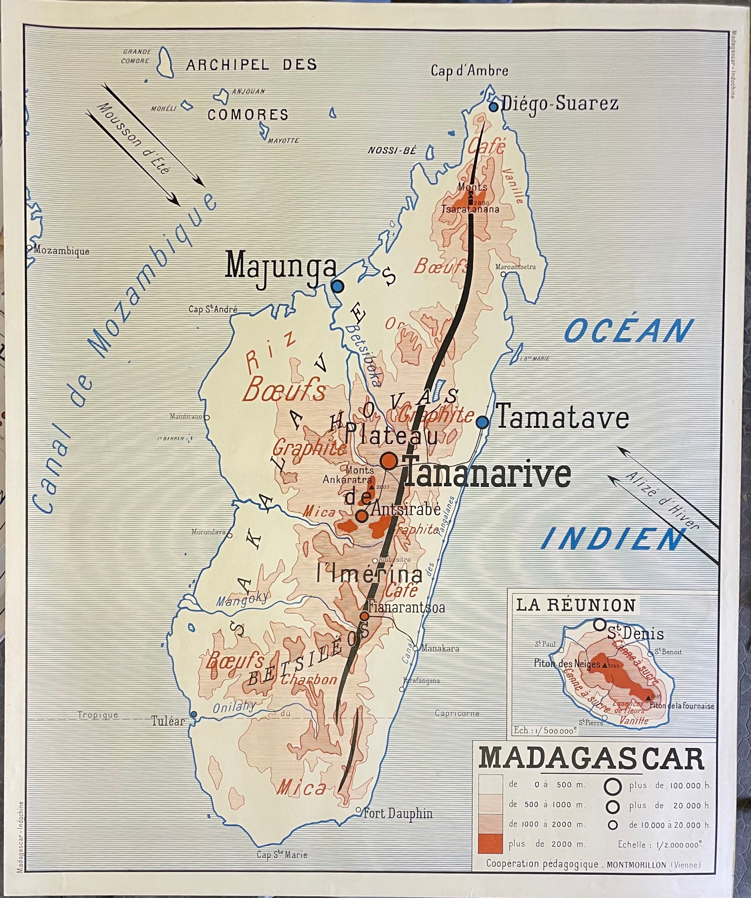 School Poster Indochina and Madagascar Montmorillon