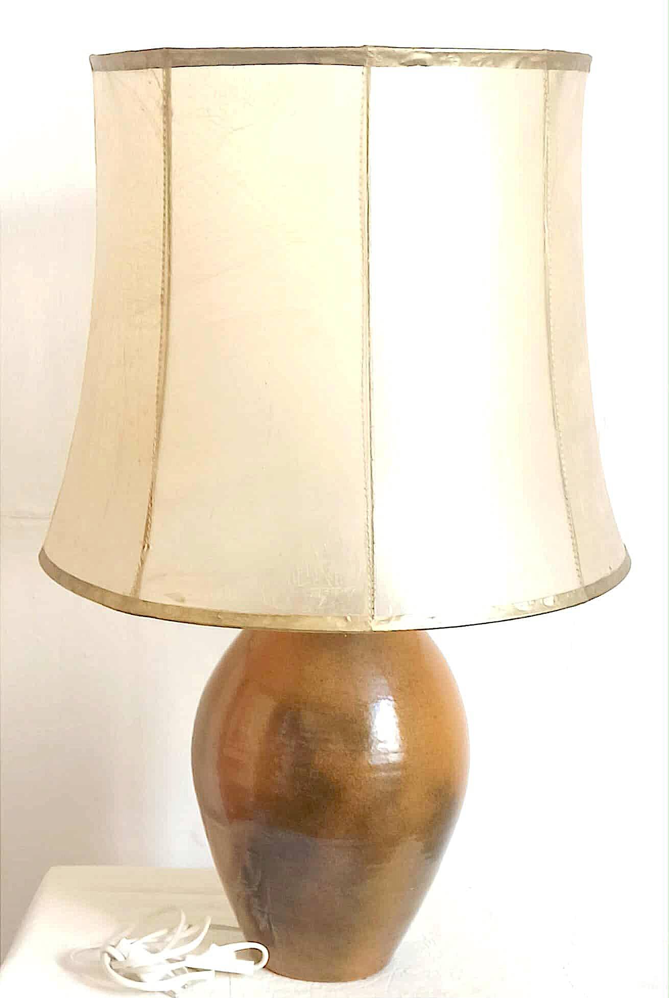 1970s Terracotta Ceramic Lamp, Height 69 cm