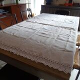 Old linen tablecloth 170 x 165 hand embroidered