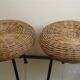 Tabouret bas en rotin