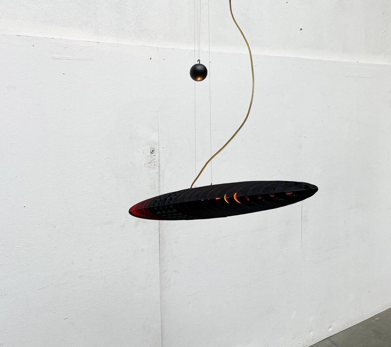 Titania black suspension lamp Italian postmodern by Alberto Meda and Paolo Rizzatto for Luceplan