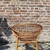 Pair of wicker armchairs