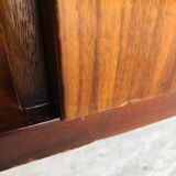Vintage low row in flame walnut, by G N B , Circa 60