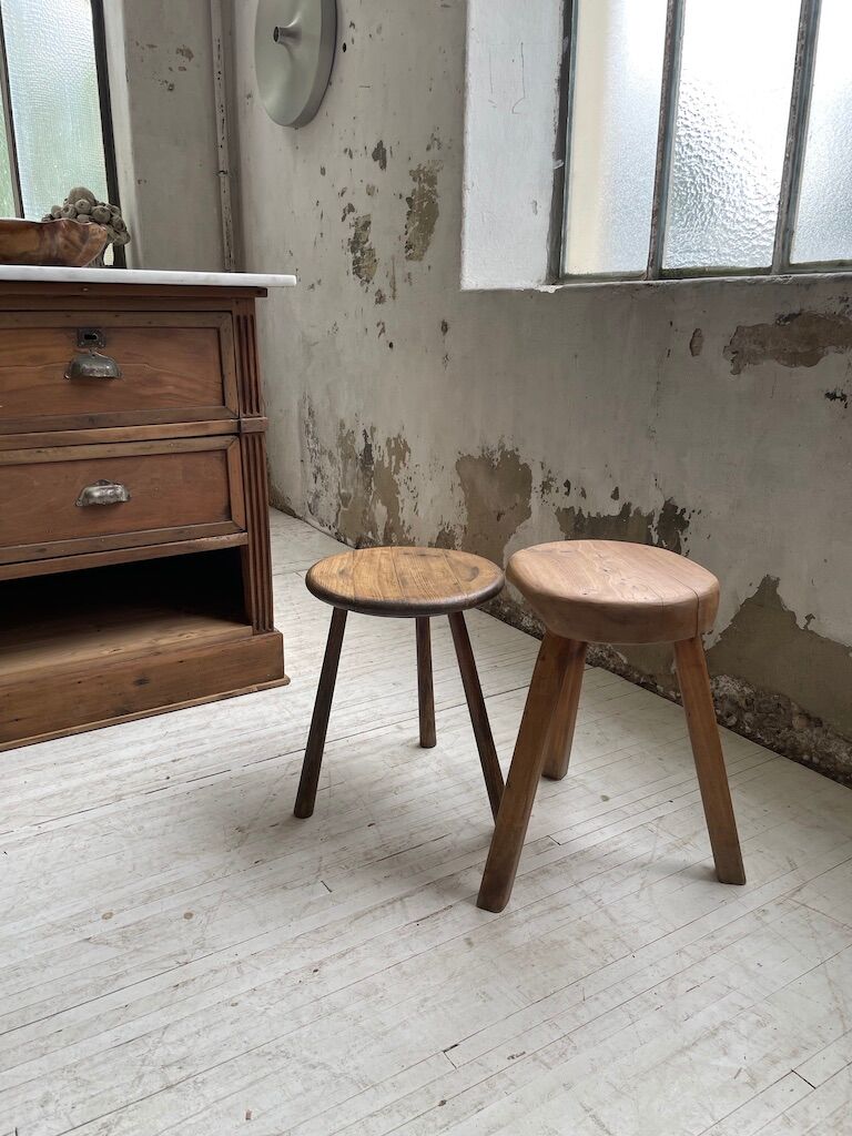 French tripod oak stool 50