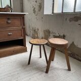 French tripod oak stool 50